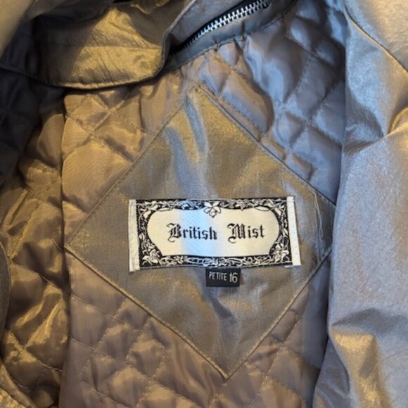 80s Vintage British Mist Gold Trench Coat size 16 - Picture 5 of 7